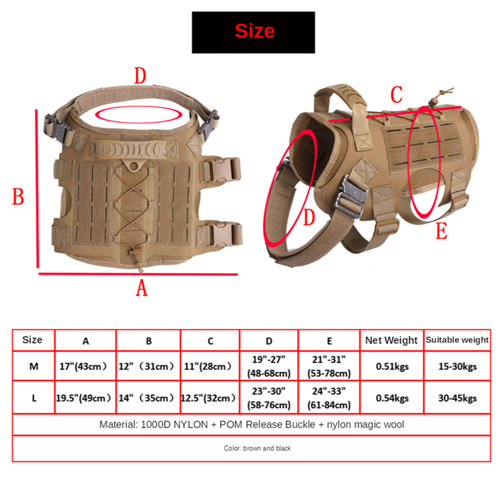 Tactical Dog Harness No Pull Pet Harness Vest Clothes