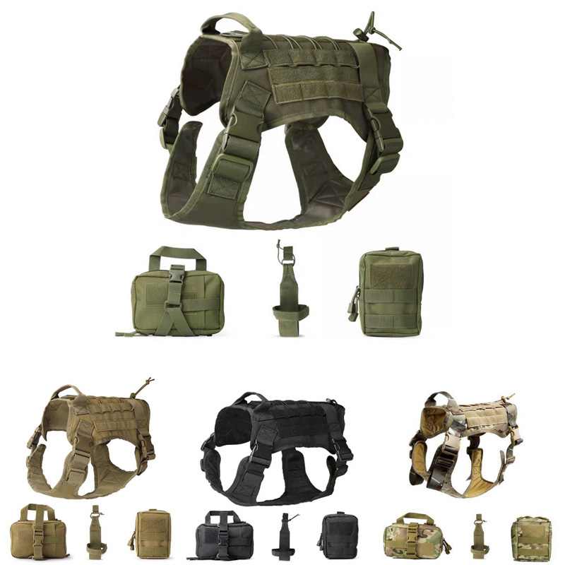 Miliray Tactical Nylon Harness For Big Large Dogs K9 Dog Clothes Harness Accessories