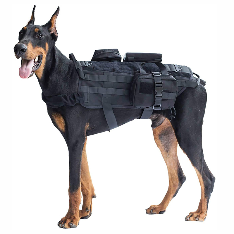 Tactical Service Dog Vest K9 Police Harness with Pouches